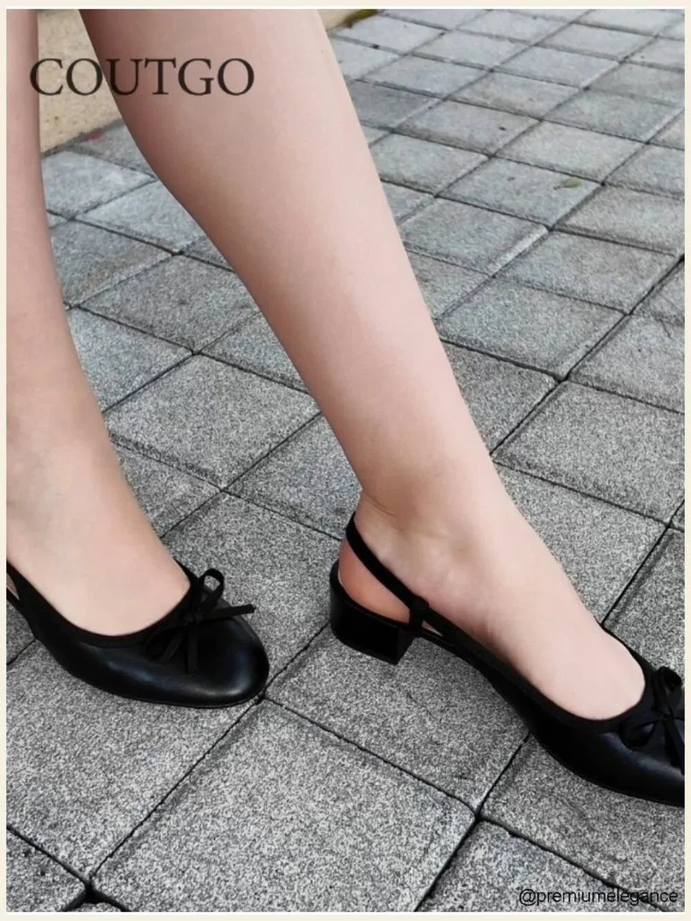 Chunky Low Heel Slingback Ballet Bow Pumps Closed Toe Wedding Dress Shoes
